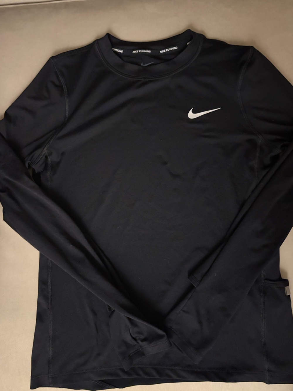 Nike Black Dri-FIT Crew Neck Long Sleeve